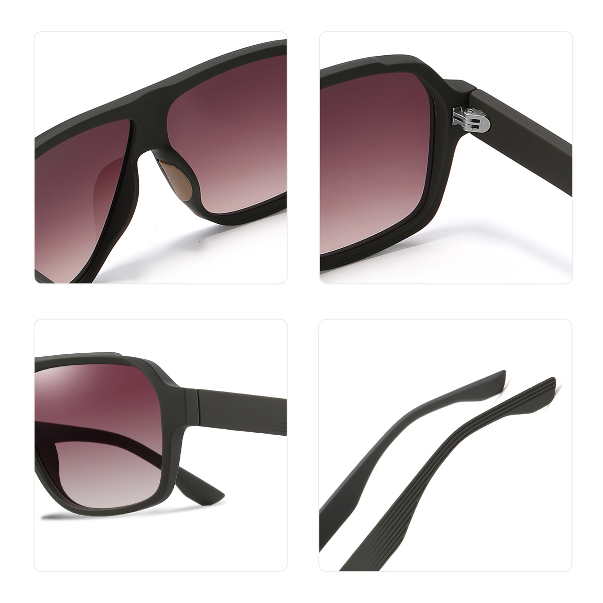 Square Aviator Polaroid Sunglasses - Vittorio