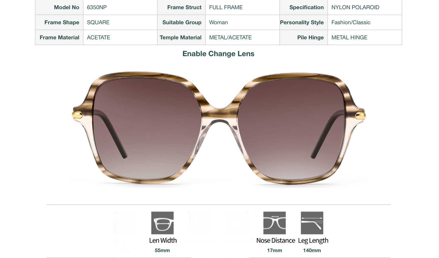 Vittorio Square Polarized Sunglasses - Women's Fashion Eyewear