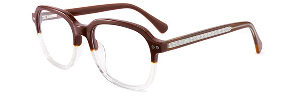 Vittorio FG1307 Square Eyeglasses Frame with Clip-On Sunglasses
