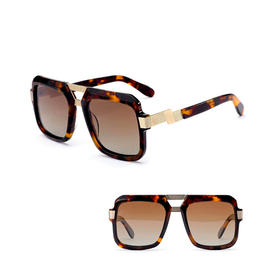 Vittorio MB1301S Square Sunglasses - Unisex Double Bridge Acetate Frames