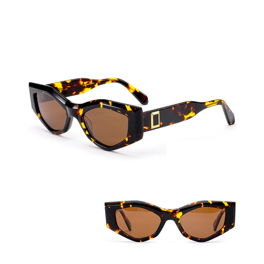 Vittorio MB1326S Polaroid Sunglasses - Polygon Acetate Frame for Women