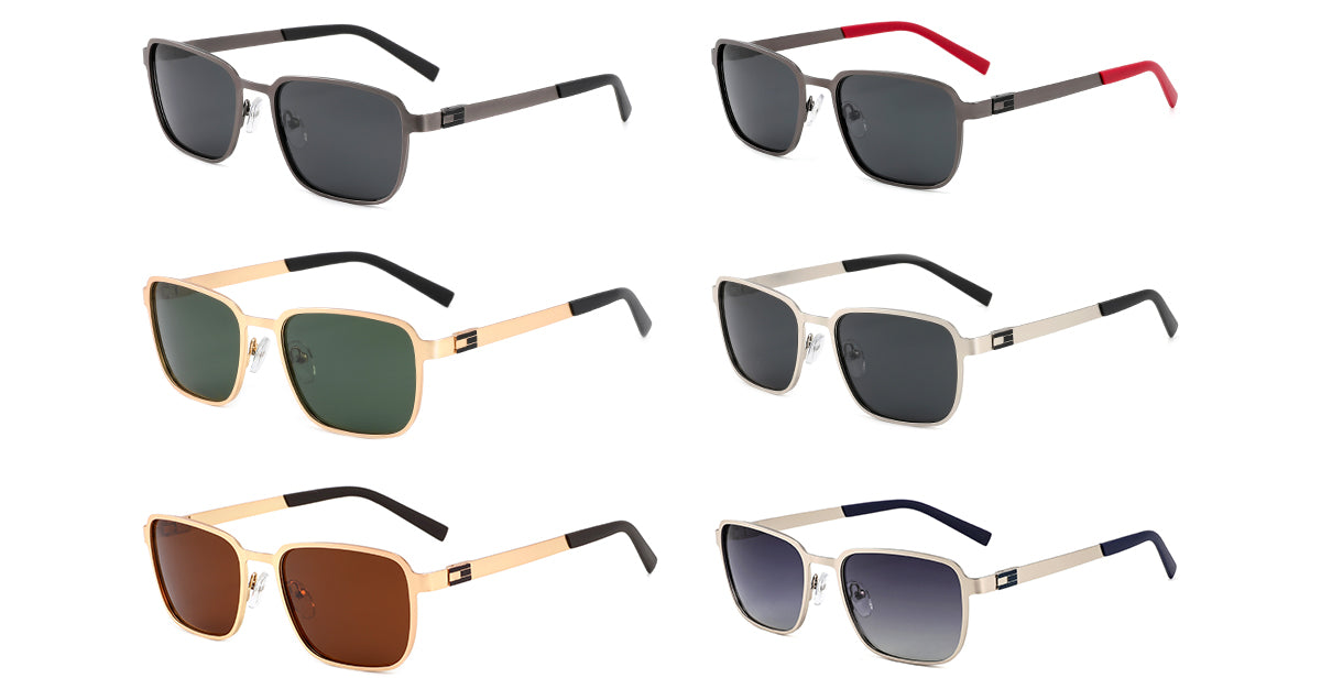 Model 6245 Polaroid Square Sunglasses - Unisex Metal Frame