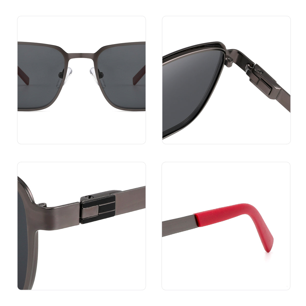 Model 6245 Polaroid Square Sunglasses - Unisex Metal Frame