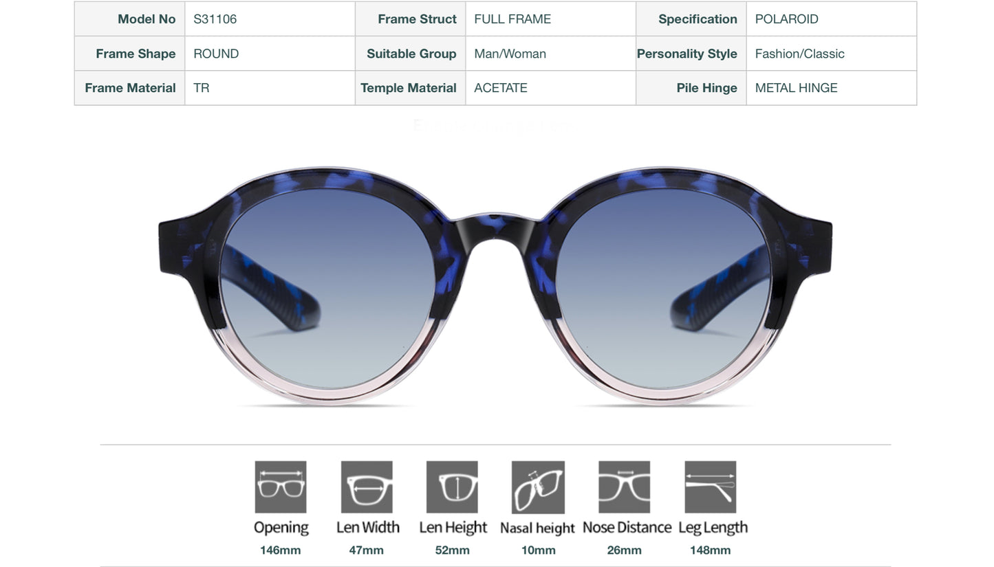 Round Sunglasses - Full Frame TR Acetate