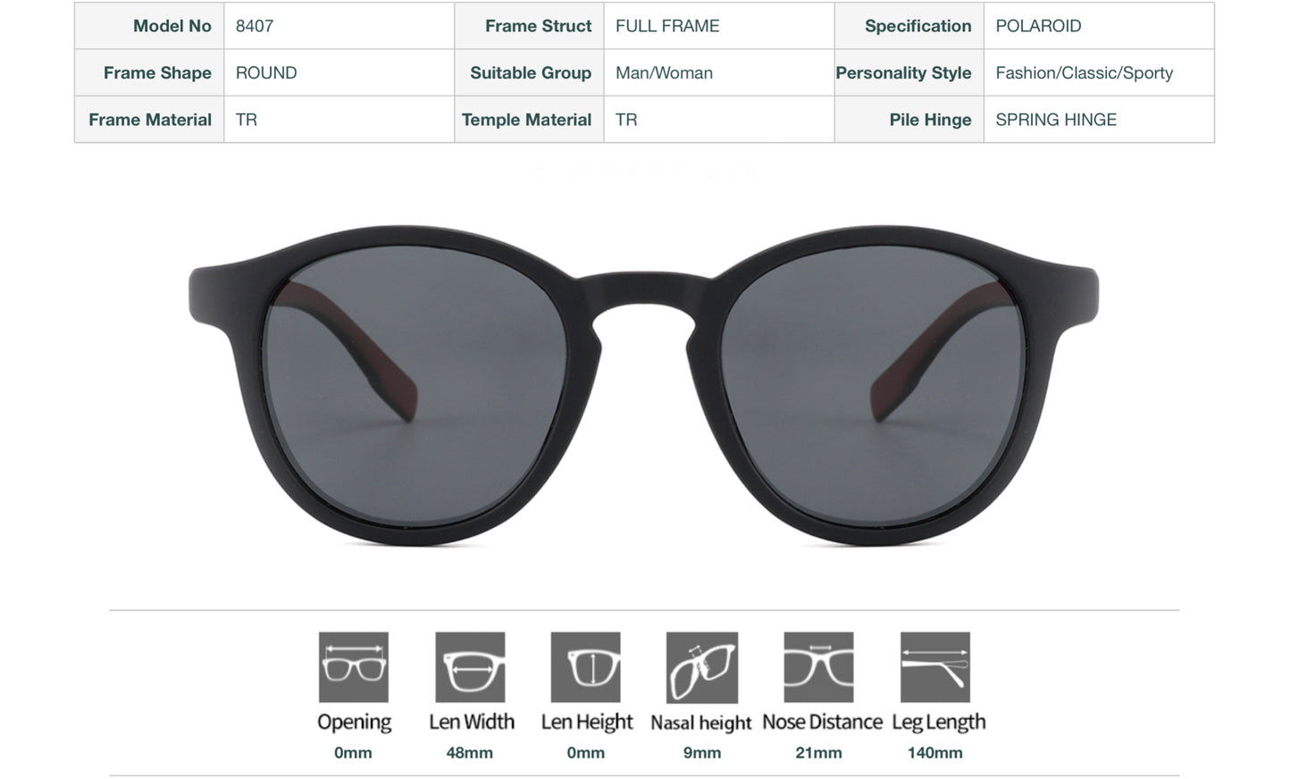 Round Sunglasses - Full Frame TR