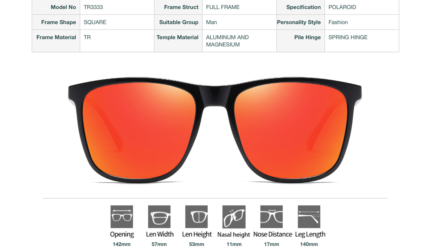 Polarized Square Sunglasses - Men's & women’s Fashion Eyewear