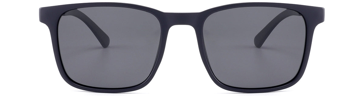 Polarized Square Sunglasses - TR Frame with Metal Temples