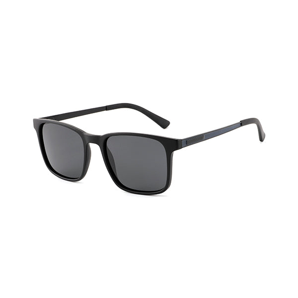 Polarized Square Sunglasses - TR Frame with Metal Temples