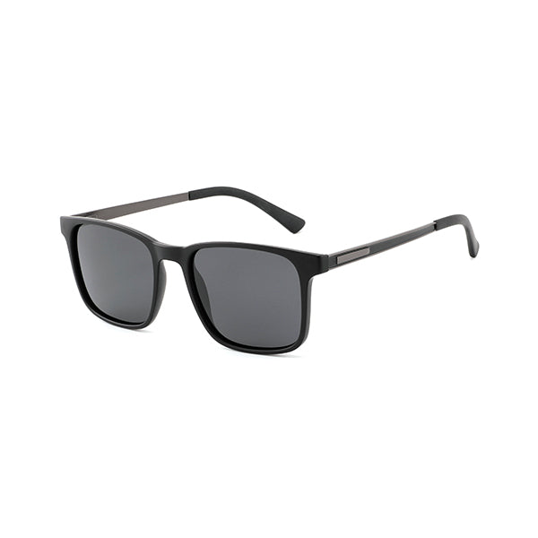 Polarized Square Sunglasses - TR Frame with Metal Temples
