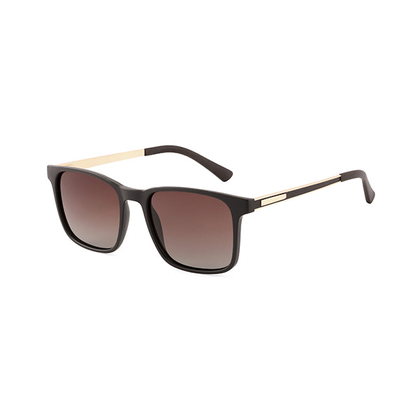 Polarized Square Sunglasses - TR Frame with Metal Temples