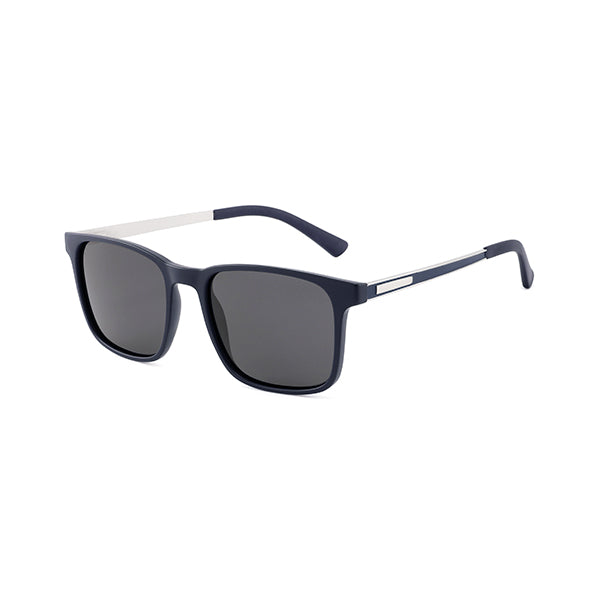 Polarized Square Sunglasses - TR Frame with Metal Temples