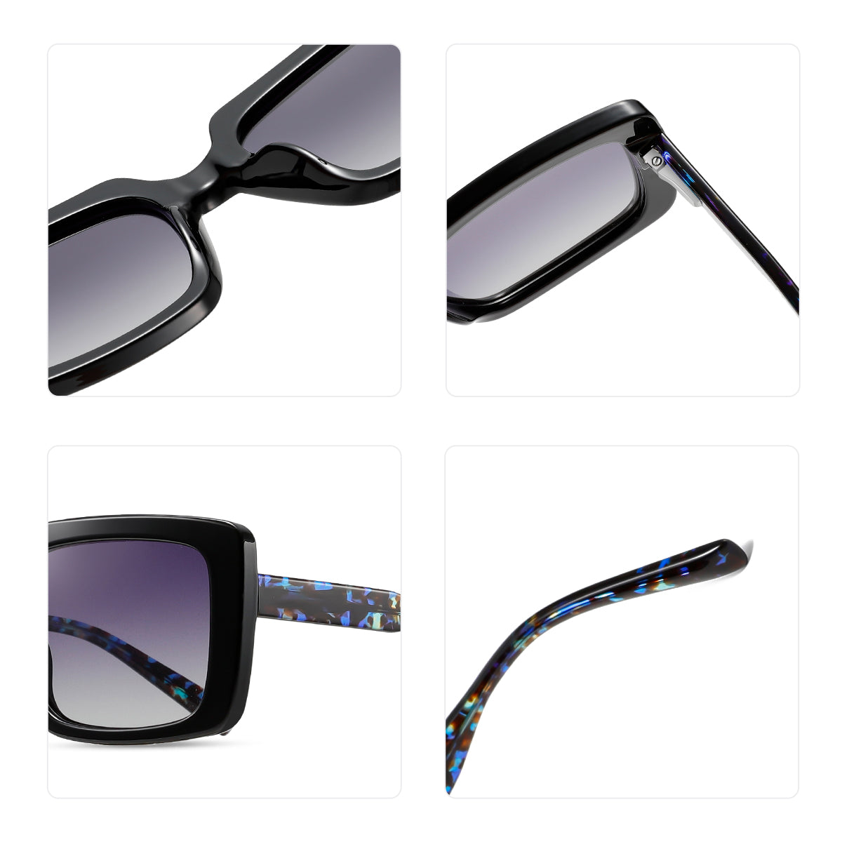 Model S26129 Polaroid Square Sunglasses - Fashion Classic with Acetate Temples