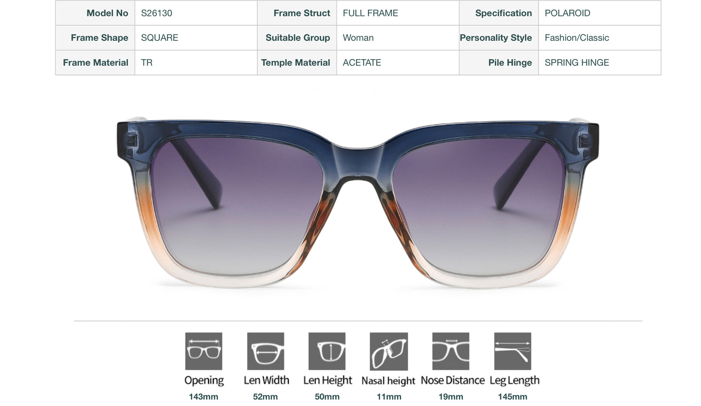 Polaroid Square Sunglasses - Men’s & Women's Fashion/Classic