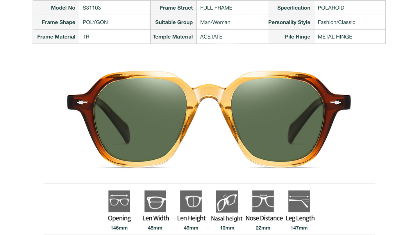 Polygon Polaroid Sunglasses - Vittorio