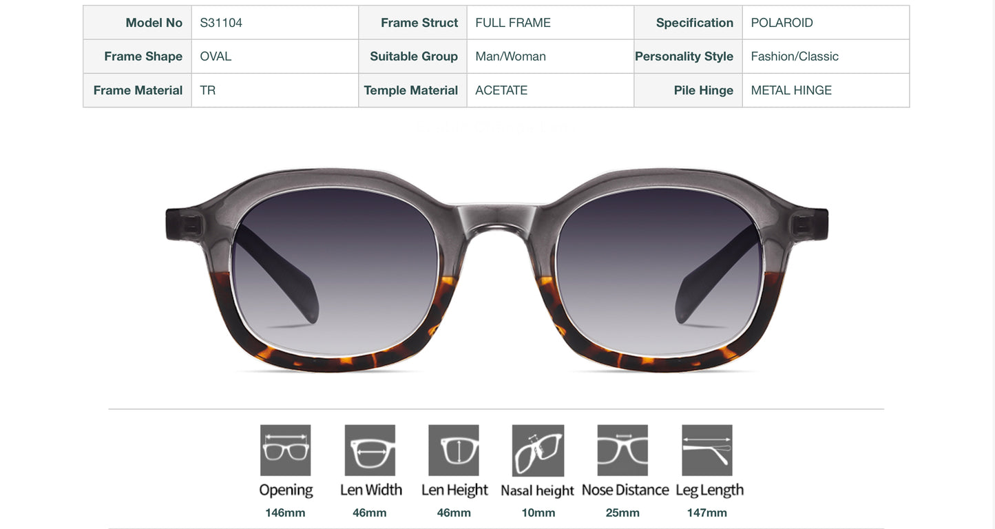 Oval Polaroid Sunglasses - Vittorio