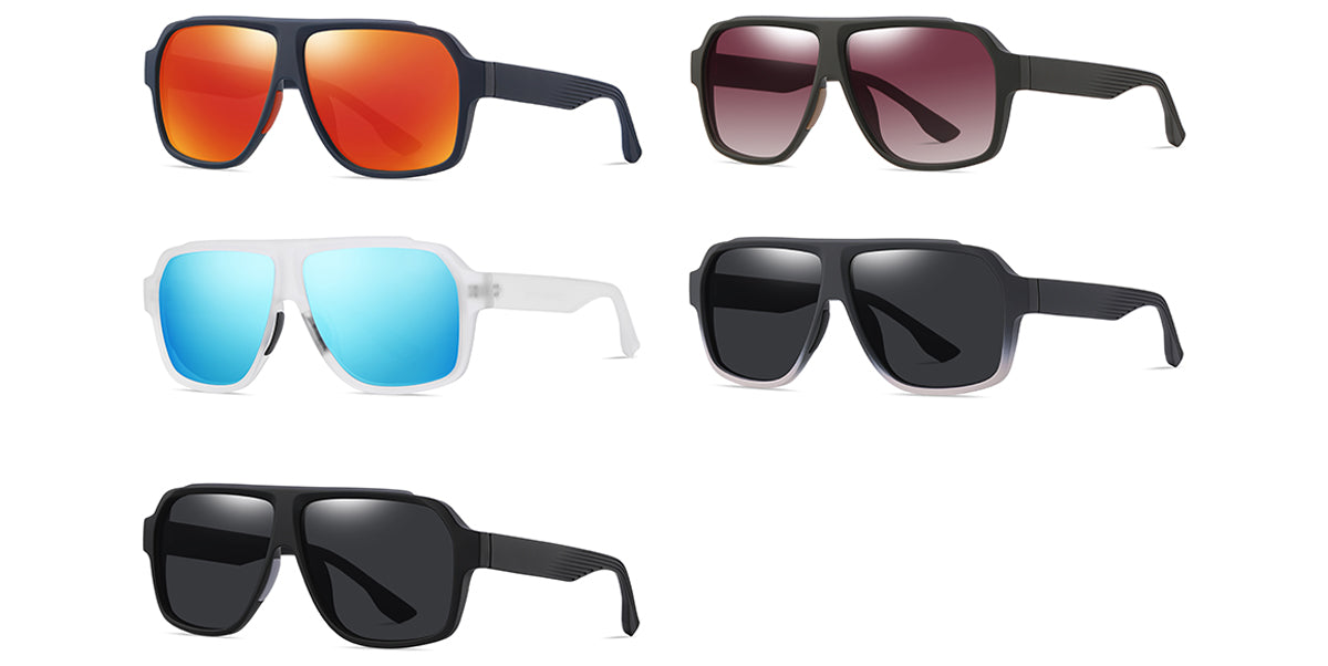Square Aviator Polaroid Sunglasses - Vittorio