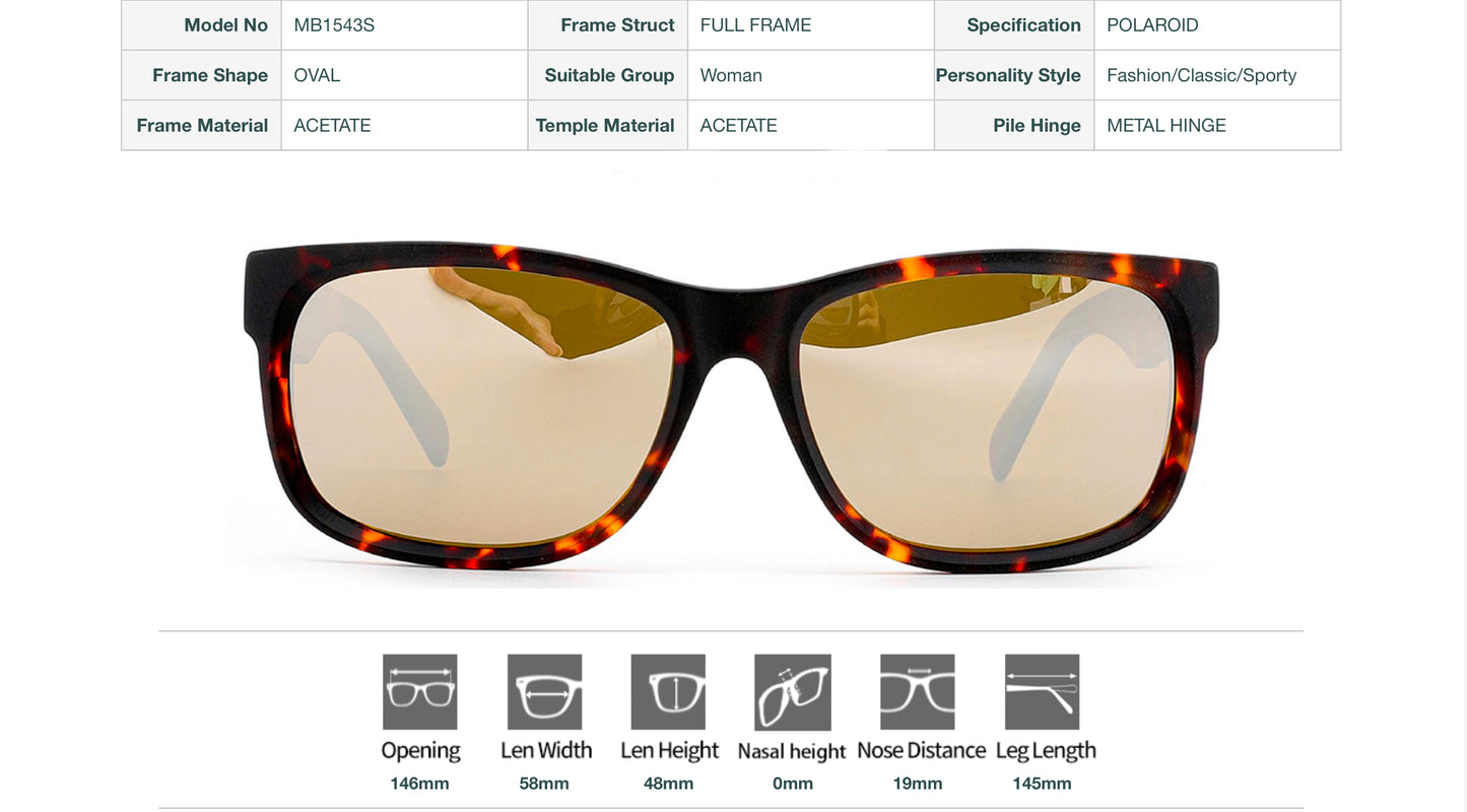 Vittorio Polaroid Sunglasses - Model MB1543S