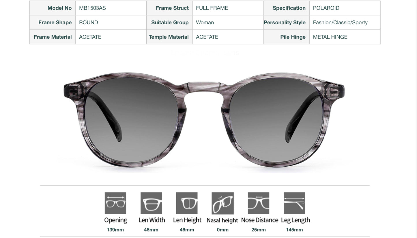 Vittorio Polaroid Sunglasses - Model MB1503AS