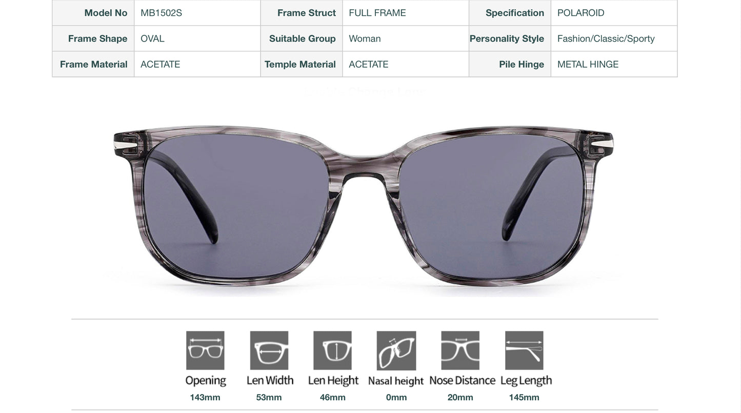 Vittorio MB1502S Polaroid Sunglasses