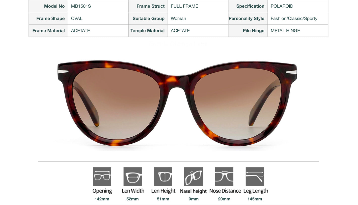 Vittorio MB1501S Polaroid Sunglasses