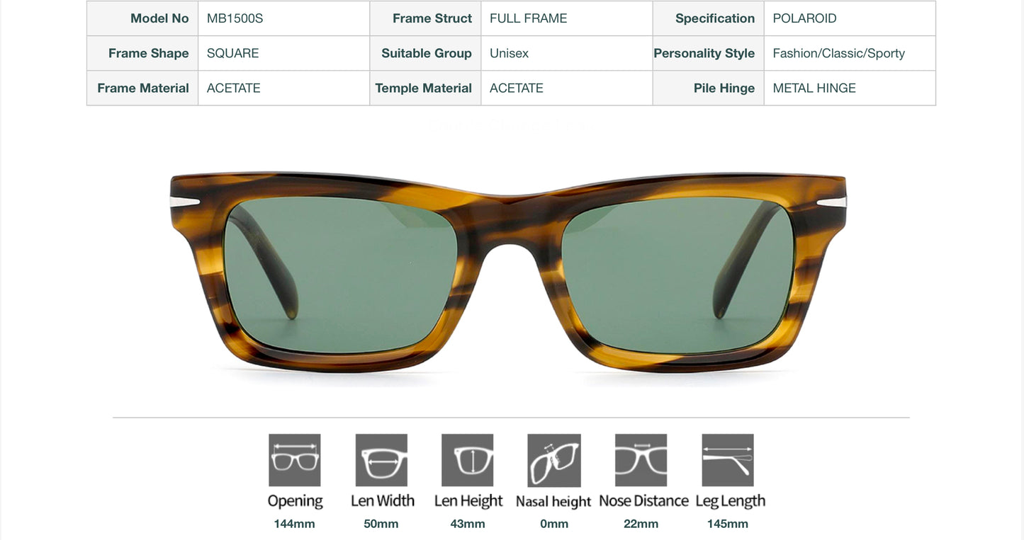 Vittorio MB1501S Polaroid Sunglasses