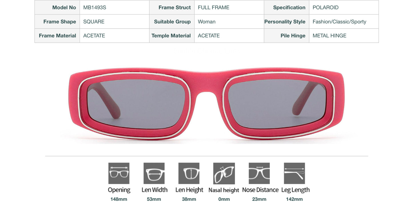 Vittorio MB1493S Square Sunglasses - Bold Acetate Frame