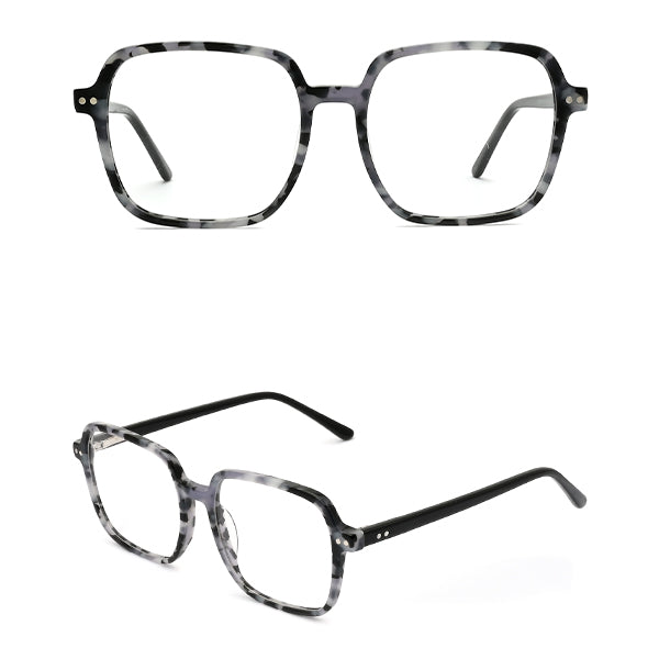 Vittorio FG1260 Square Eyeglasses Frame with Clip-On Sunglasses