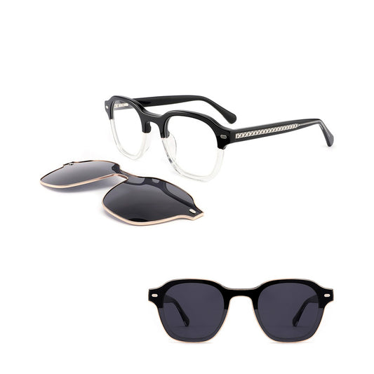 Vittorio Clip-On Oval Eyeglasses Frame