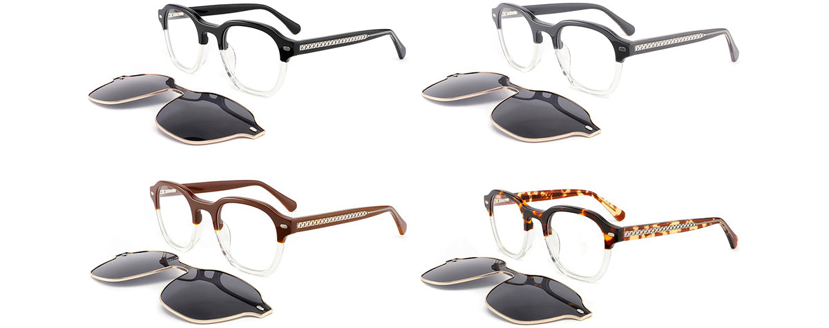 Vittorio Clip-On Oval Eyeglasses Frame