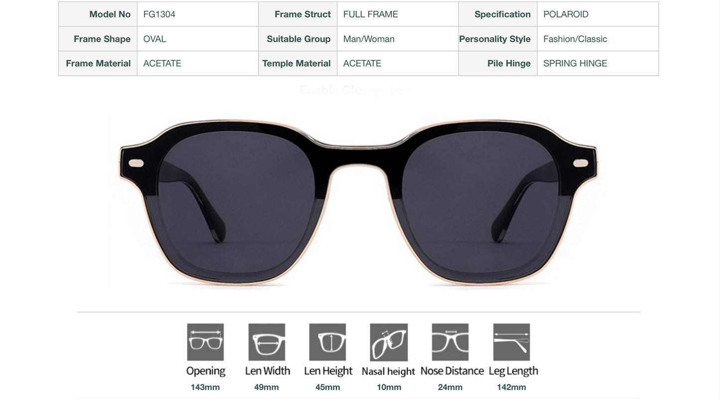 Vittorio Clip-On Oval Eyeglasses Frame