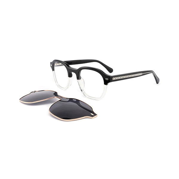 Vittorio Clip-On Oval Eyeglasses Frame