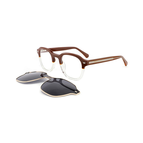 Vittorio Clip-On Oval Eyeglasses Frame