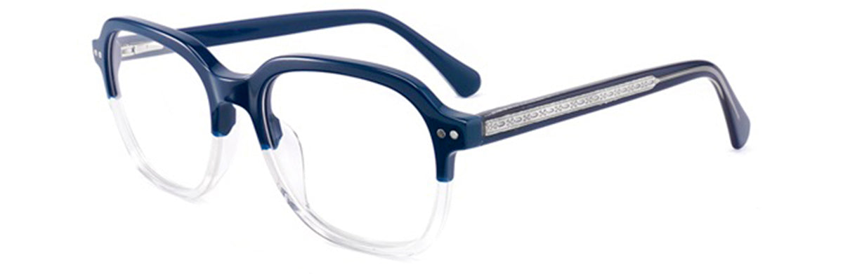 Vittorio FG1307 Square Eyeglasses Frame with Clip-On Sunglasses