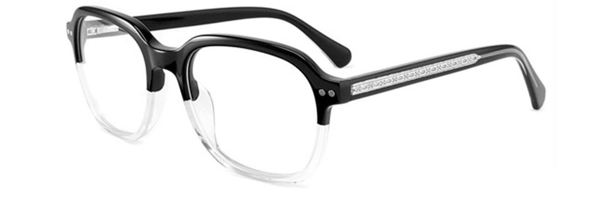 Vittorio FG1307 Square Eyeglasses Frame with Clip-On Sunglasses
