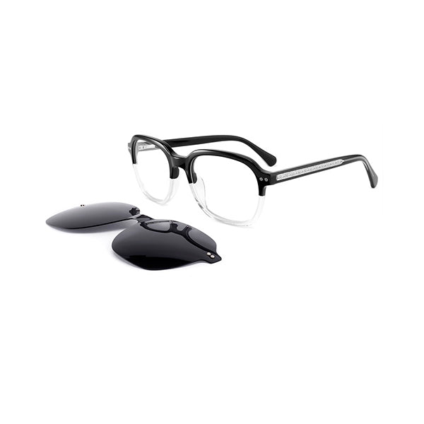 Vittorio FG1307 Square Eyeglasses Frame with Clip-On Sunglasses