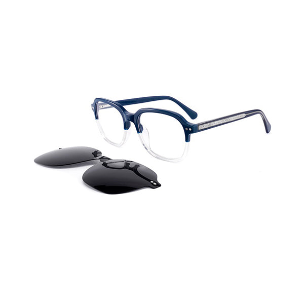 Vittorio FG1307 Square Eyeglasses Frame with Clip-On Sunglasses