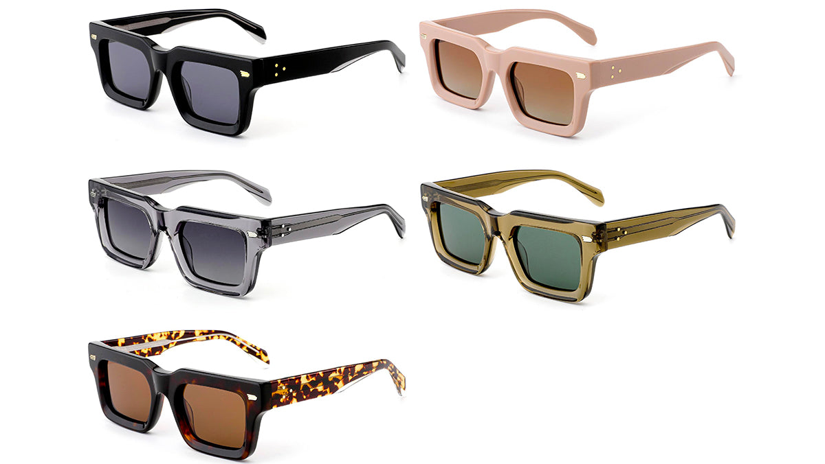 Polaroid MB1489S Square Frame Sunglasses - Unisex Acetate Fashion Eyewear