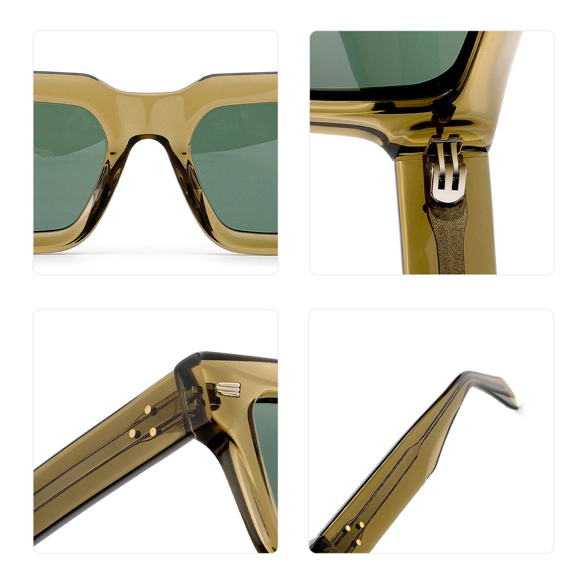 Polaroid MB1489S Square Frame Sunglasses - Unisex Acetate Fashion Eyewear