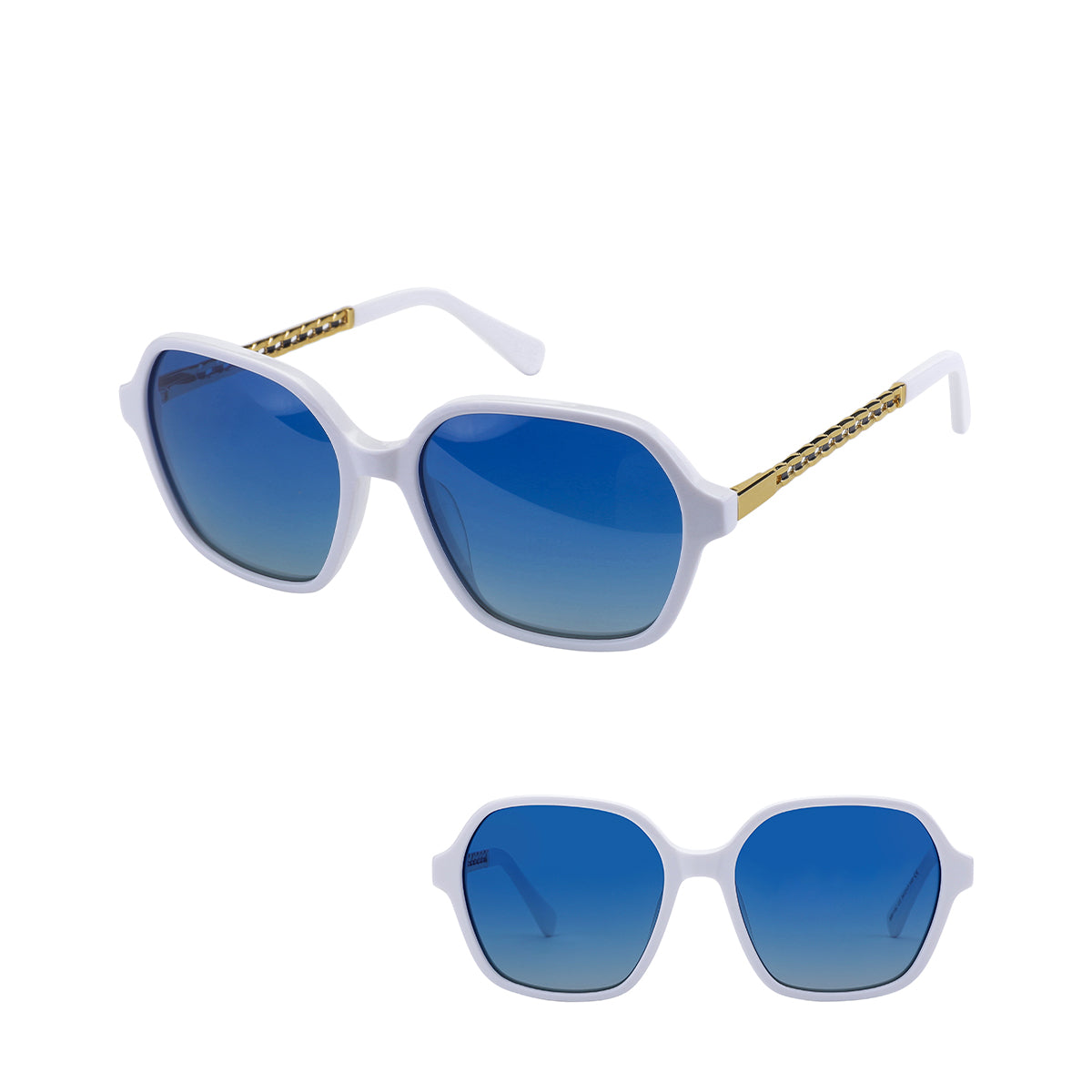 Vittorio MB1333S Polaroid Sunglasses - Oval Acetate Frame for Women