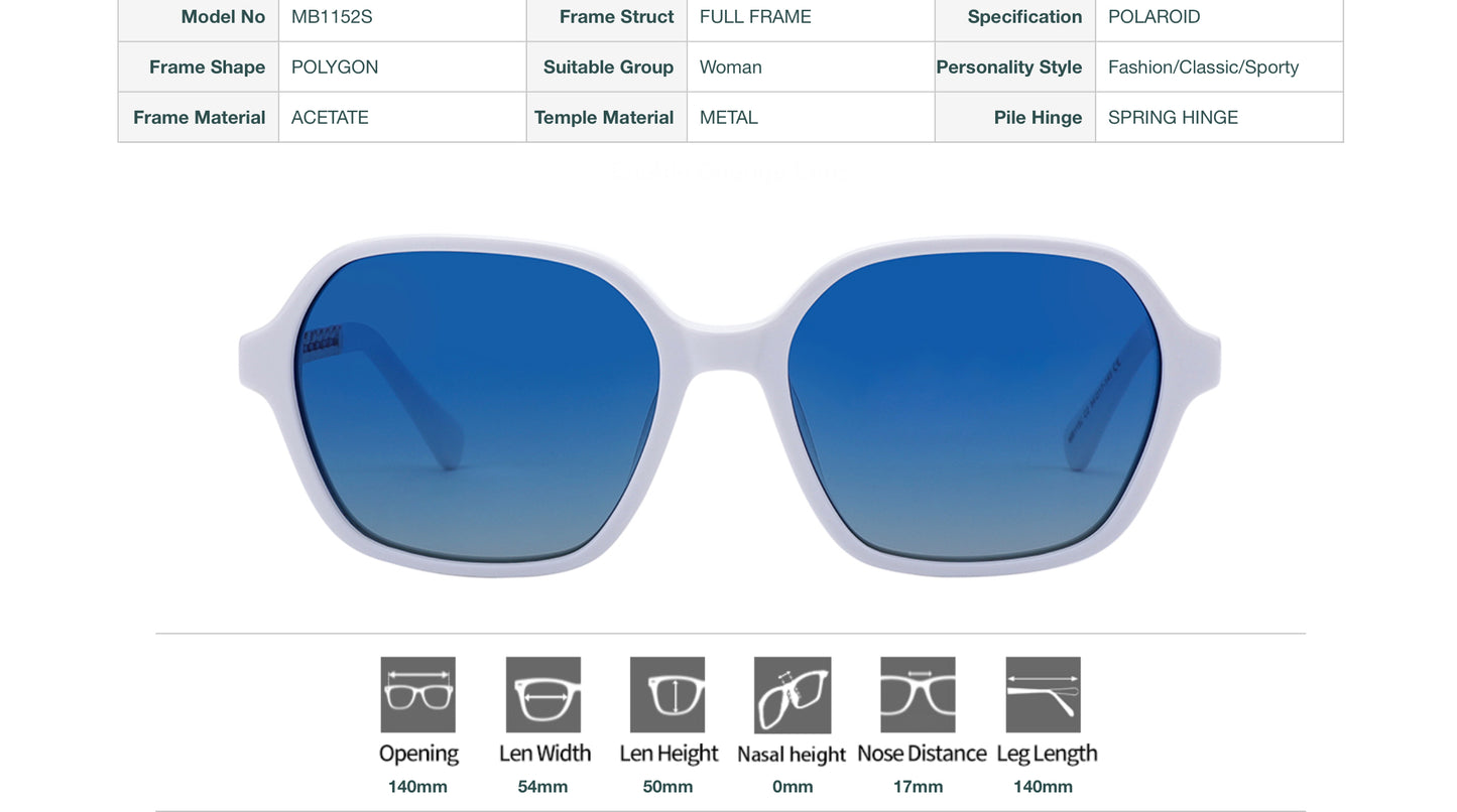 Vittorio MB1333S Polaroid Sunglasses - Oval Acetate Frame for Women