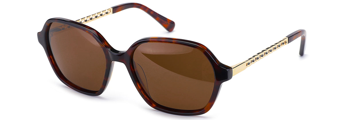 Vittorio MB1333S Polaroid Sunglasses - Oval Acetate Frame for Women