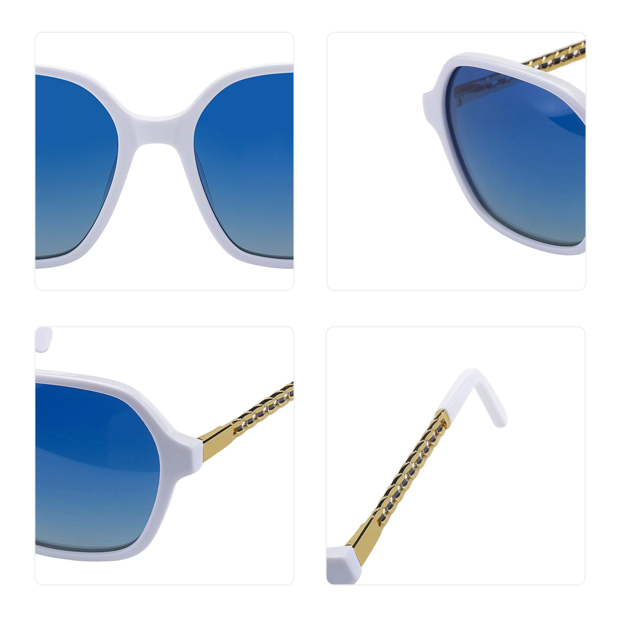Vittorio MB1333S Polaroid Sunglasses - Oval Acetate Frame for Women