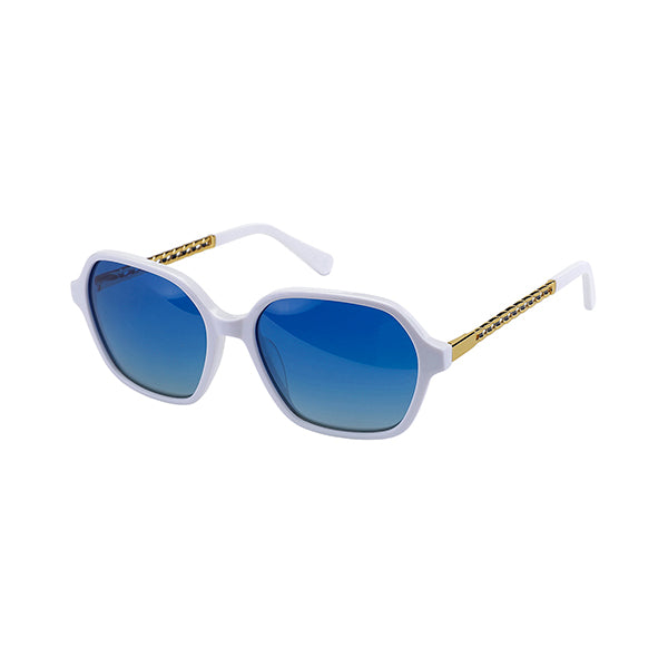 Vittorio MB1333S Polaroid Sunglasses - Oval Acetate Frame for Women