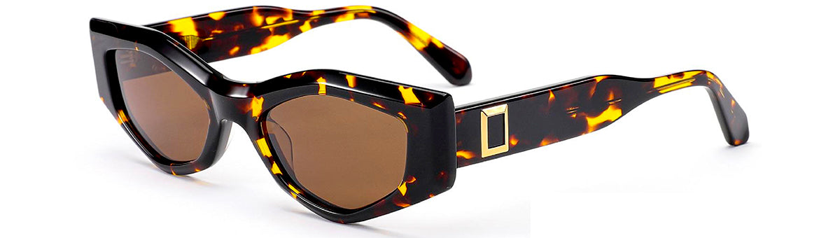 Vittorio MB1326S Polaroid Sunglasses - Polygon Acetate Frame for Women
