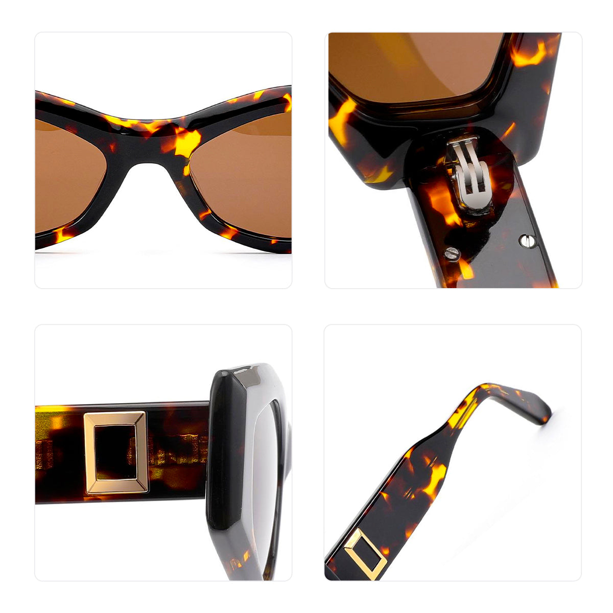 Vittorio MB1326S Polaroid Sunglasses - Polygon Acetate Frame for Women