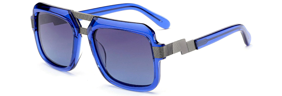 Vittorio MB1301S Square Sunglasses - Unisex Double Bridge Acetate Frames