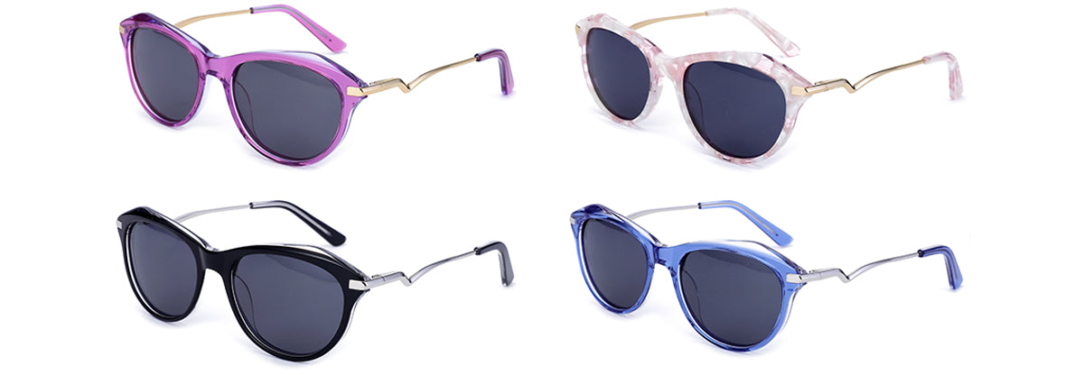 Vittorio MB1183S Oval Acetate Sunglasses for Women