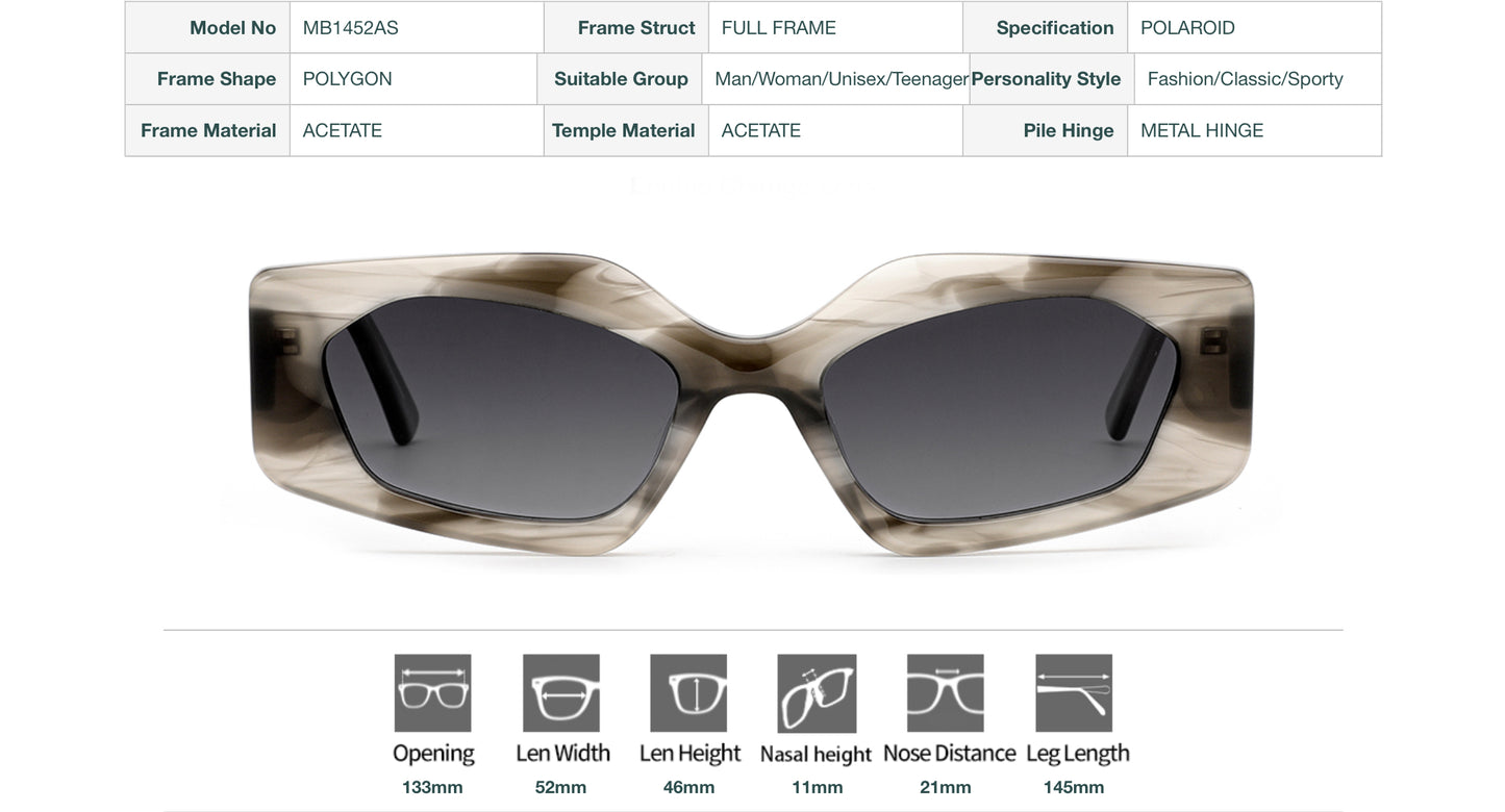 Polaroid MB1452AS Unisex Polygon Sunglasses