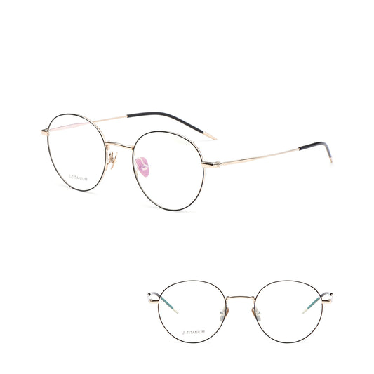 Vittorio YF-5136 Ultra-Lightweight Round Titanium Eyeglasses
