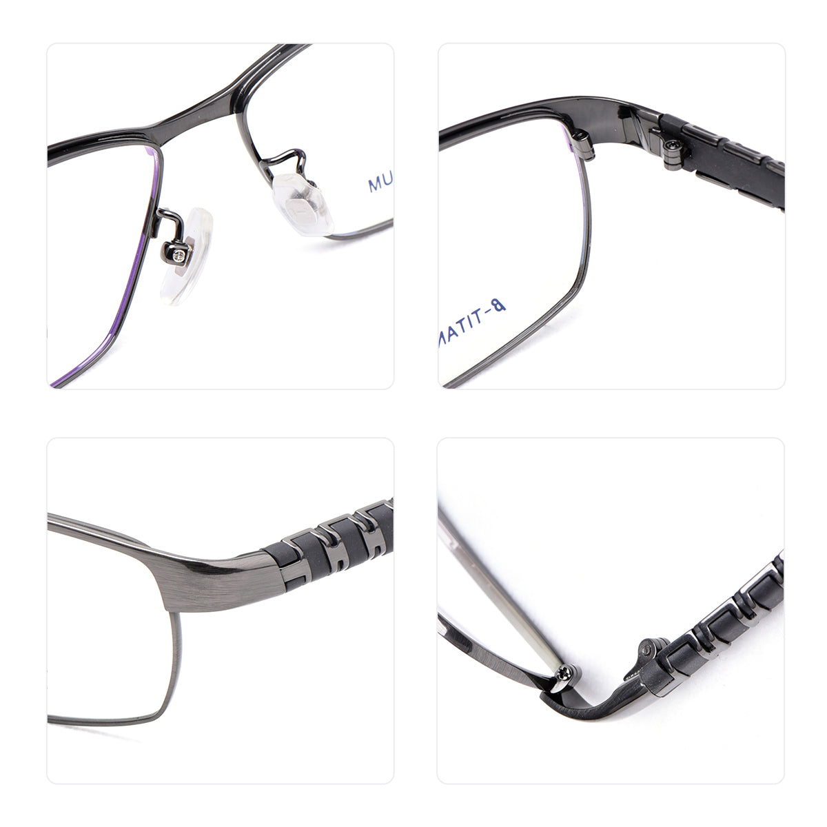 Vittorio Titanium Eyeglasses - Square Full Frame